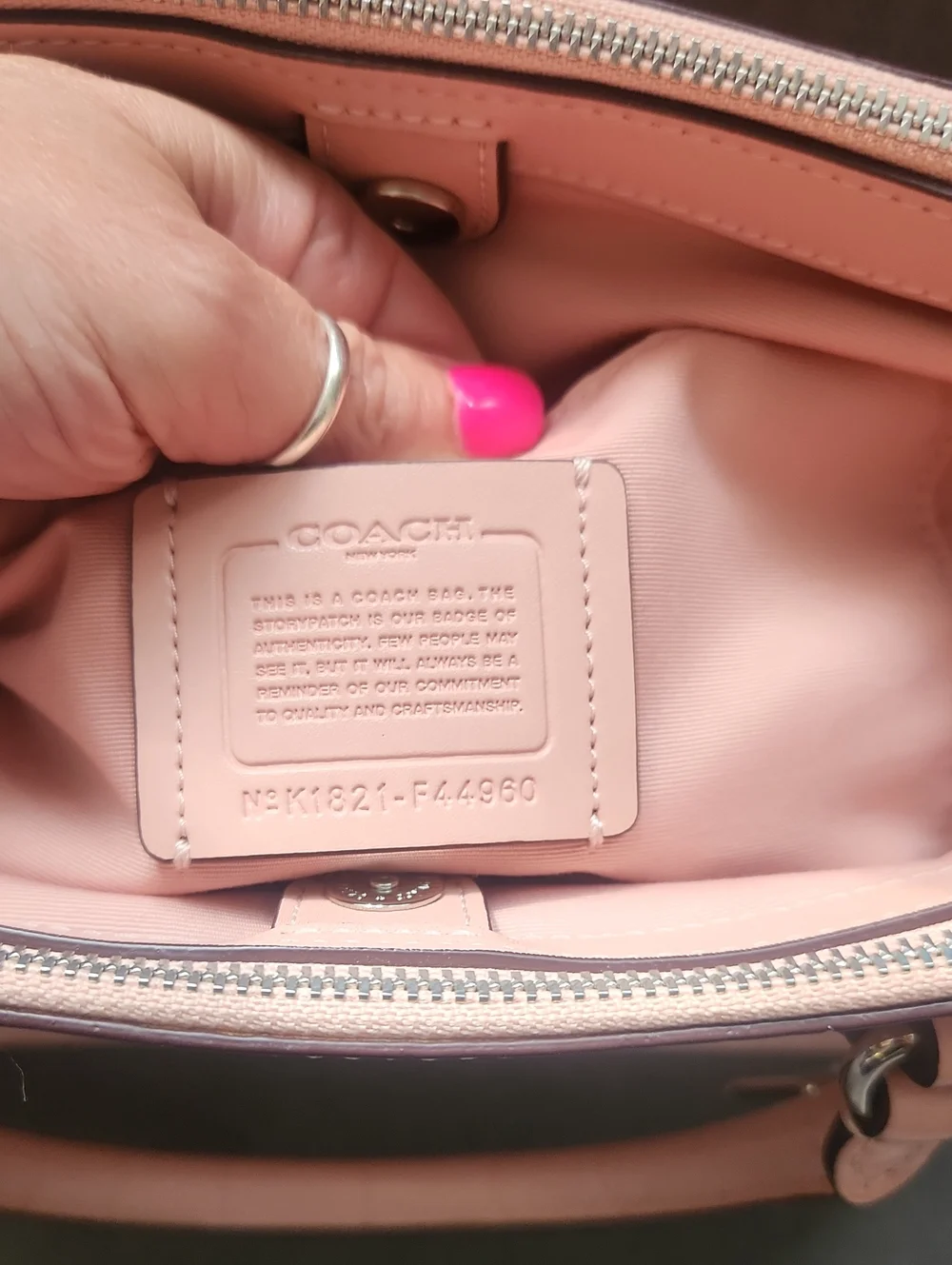 Coach Pebbled Croc Leather Satchel in Blush Pink